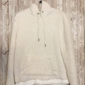 White Fuzzy Sherpa Hoodie